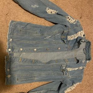 boyfriend oversized denim jacket women’s ripped